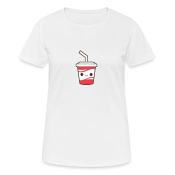 Kawaii Softdrink Cola - Frauen T-Shirt atmungsaktiv - Weiß - Vorne - AI Model Female 172 dark (172cm)
