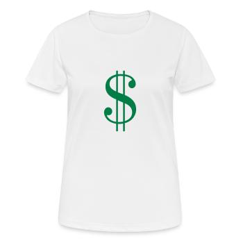 Dollar Zeichen - Frauen T-Shirt atmungsaktiv - Weiß - Vorne - AI Model Female 172 dark (172cm)