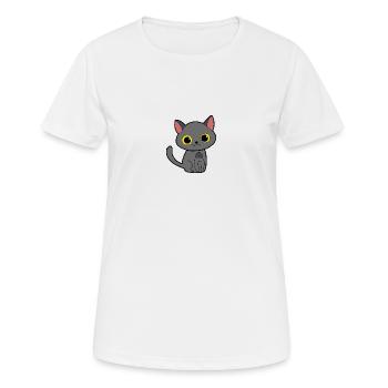 Mieze mit gelben Augen - Frauen T-Shirt atmungsaktiv - Weiß - Vorne - AI Model Female 172 dark (172cm)
