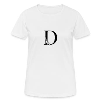 Lettre D - T-shirt respirant Femme - blanc - Devant - AI Model Female 172 dark (172cm)