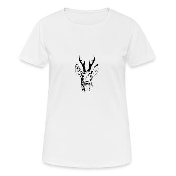 Rehbock - Hirsch - Deer - Frauen T-Shirt atmungsaktiv - Weiß - Vorne - AI Model Female 172 dark (172cm)