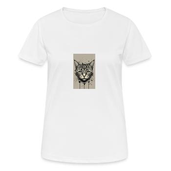 chat noir et blanc - T-shirt respirant Femme - blanc - Devant - AI Model Female 172 dark (172cm)