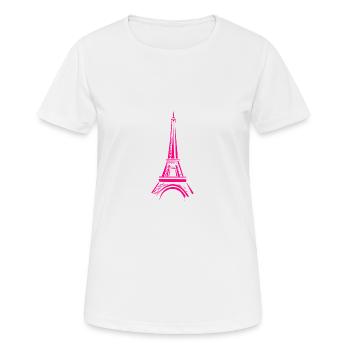 Eiffelturm - Frauen T-Shirt atmungsaktiv - Weiß - Vorne - AI Model Female 172 dark (172cm)