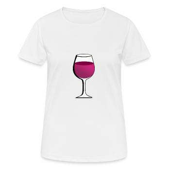 Glas mit rotem Wein - Frauen T-Shirt atmungsaktiv - Weiß - Vorne - AI Model Female 172 dark (172cm)