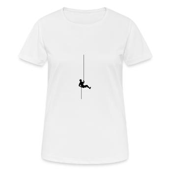 Kletterer Silhouette abseilen klettern T-Shirts - Frauen T-Shirt atmungsaktiv - Weiß - Vorne - AI Model Female 172 dark (172cm)