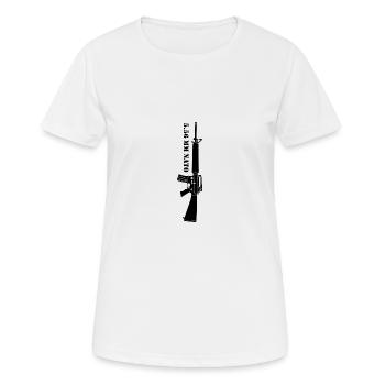 M16 5.56 MM NATO - Women's Breathable T-Shirt - white - Front - AI Model Female 172 dark (172cm)
