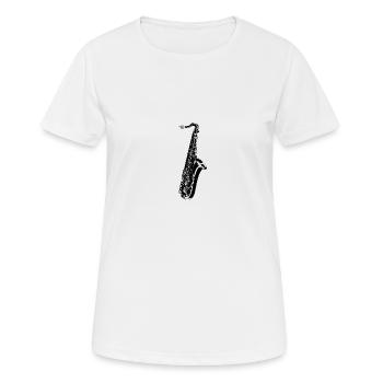 saxophone - T-shirt respirant Femme - blanc - Devant - AI Model Female 172 dark (172cm)