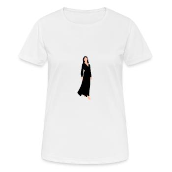 Frau in schwarzen Kleid - Frauen T-Shirt atmungsaktiv - Weiß - Vorne - AI Model Female 172 dark (172cm)