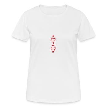 Élément symbole 4 éléments rouge - T-shirt respirant Femme - blanc - Devant - AI Model Female 172 dark (172cm)