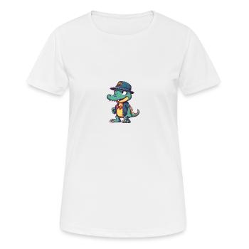 Cool crocodile - Women's Breathable T-Shirt - white - Front - AI Model Female 172 dark (172cm)