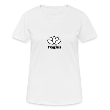 Yogini Lotus Black White - Women's Breathable T-Shirt - white - Front - AI Model Female 172 dark (172cm)