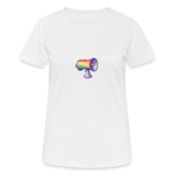 Mégaphone Pride - T-shirt respirant Femme - blanc - Devant - AI Model Female 172 dark (172cm)