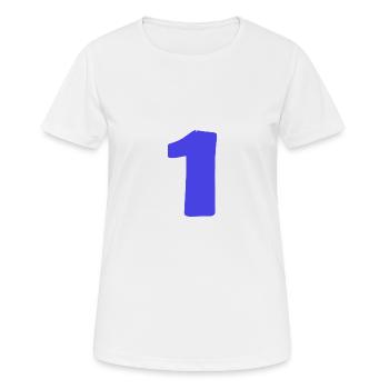 1. 1 AN. 1er ANNIVERSAIRE. ANNIVERSAIRE 1 AN - T-shirt respirant Femme - blanc - Devant - AI Model Female 172 dark (172cm)