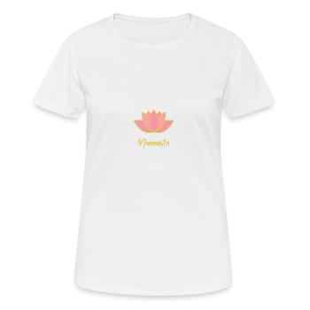 Namaste Lotus Golden Yoga - Frauen T-Shirt atmungsaktiv - Weiß - Vorne - AI Model Female 172 dark (172cm)