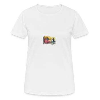 CASSETTE AUDIO ancienne des annees 1950 - T-shirt respirant Femme - blanc - Devant - AI Model Female 172 dark (172cm)
