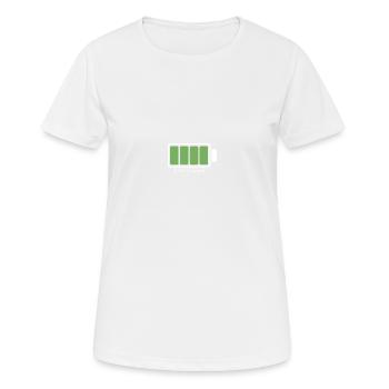 Geladener Akku - Frauen T-Shirt atmungsaktiv - Weiß - Vorne - AI Model Female 172 dark (172cm)