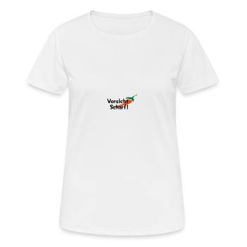 Attention de Sharp! - T-shirt respirant Femme - blanc - Devant - AI Model Female 172 dark (172cm)