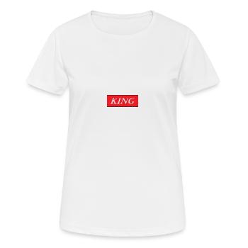 King Geschenkidee - Frauen T-Shirt atmungsaktiv - Weiß - Vorne - AI Model Female 172 dark (172cm)