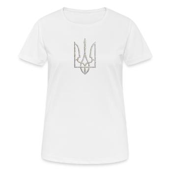 Ukraine Wappen Gerfalke Trident Dreizack Marmor 2 - Frauen T-Shirt atmungsaktiv - Weiß - Vorne - AI Model Female 172 dark (172cm)
