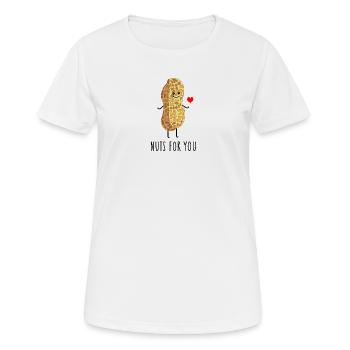 Nüsse mit Liebe - Frauen T-Shirt atmungsaktiv - Weiß - Vorne - AI Model Female 172 dark (172cm)