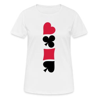 Herz Karo Poker Skat Symbole - Frauen T-Shirt atmungsaktiv - Weiß - Vorne - AI Model Female 172 dark (172cm)