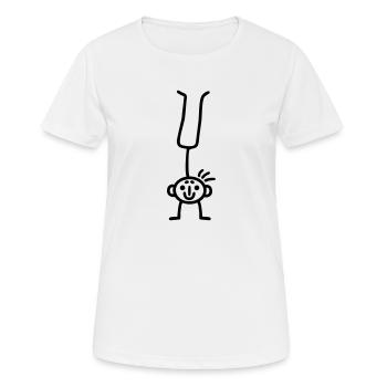 Strichmännchen Handstand - Frauen T-Shirt atmungsaktiv - Weiß - Vorne - AI Model Female 172 dark (172cm)