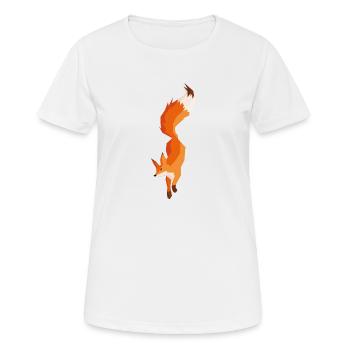Fuchs Polygon - Frauen T-Shirt atmungsaktiv - Weiß - Vorne - AI Model Female 172 dark (172cm)