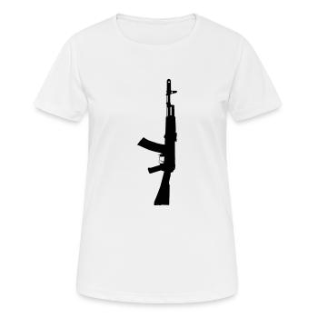 ak47.png - Frauen T-Shirt atmungsaktiv - Weiß - Vorne - AI Model Female 172 dark (172cm)