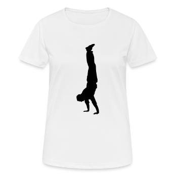 handstand - Frauen T-Shirt atmungsaktiv - Weiß - Vorne - AI Model Female 172 dark (172cm)