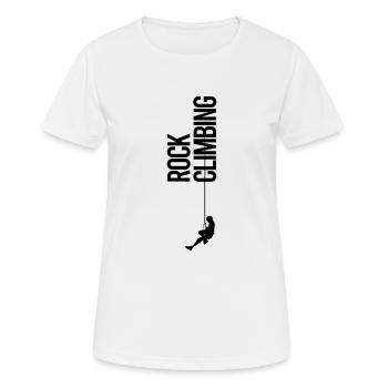 Felsklettern - Frauen T-Shirt atmungsaktiv - Weiß - Vorne - AI Model Female 172 dark (172cm)