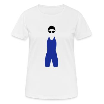 Schwimmerin Silhouette - Frauen T-Shirt atmungsaktiv - Weiß - Vorne - AI Model Female 172 dark (172cm)