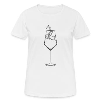 Verre à vin avec du vin - T-shirt respirant Femme - blanc - Devant - AI Model Female 172 dark (172cm)