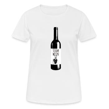 Équipe Vin, Vin, Bouteille de vin - T-shirt respirant Femme - blanc - Devant - AI Model Female 172 dark (172cm)