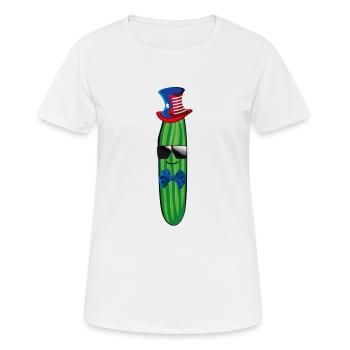 Concombre, Américain, Américain, États-Unis - T-shirt respirant Femme - blanc - Devant - AI Model Female 172 dark (172cm)