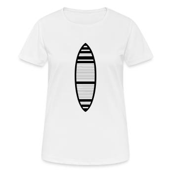Surfbrett - Frauen T-Shirt atmungsaktiv - Weiß - Vorne - AI Model Female 172 dark (172cm)