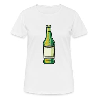 Beer Bottle Beer Drinking Icon - Women's Breathable T-Shirt - white - Front - AI Model Female 172 dark (172cm)