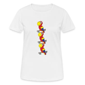 papagei drillinge - Frauen T-Shirt atmungsaktiv - Weiß - Vorne - AI Model Female 172 dark (172cm)