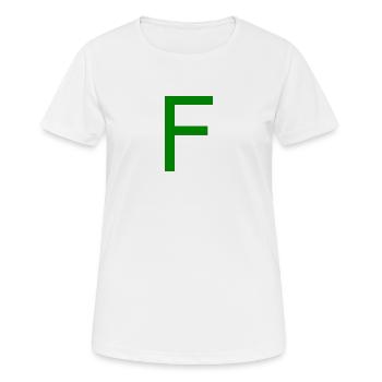 F gruen Buchstabe Alphabet - Frauen T-Shirt atmungsaktiv - Weiß - Vorne - AI Model Female 172 dark (172cm)