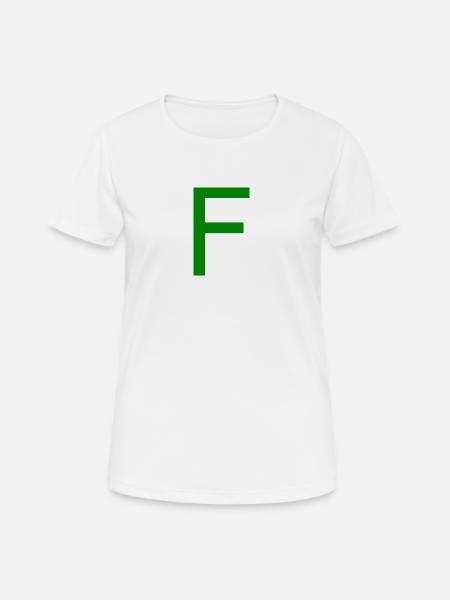 F green letter alphabet - Women's Breathable T-Shirt - white
