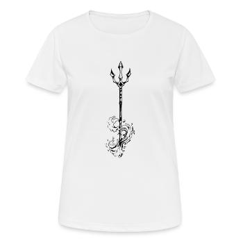 Dreizack - Frauen T-Shirt atmungsaktiv - Weiß - Vorne - AI Model Female 172 dark (172cm)