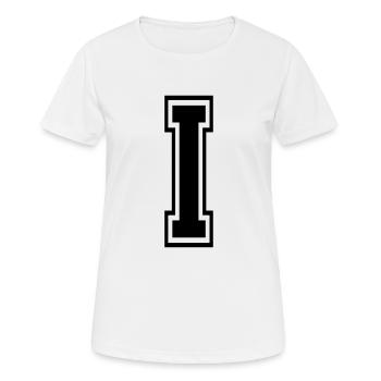 Lettre I Équipe Foot baseball basket université - T-shirt respirant Femme - blanc - Devant - AI Model Female 172 dark (172cm)