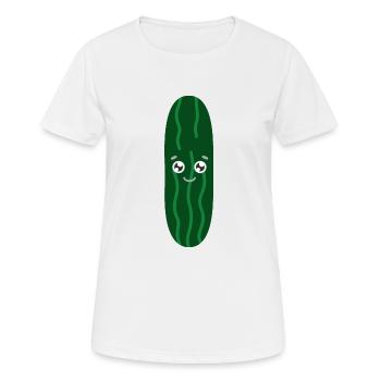 Gurke - Frauen T-Shirt atmungsaktiv - Weiß - Vorne - AI Model Female 172 dark (172cm)