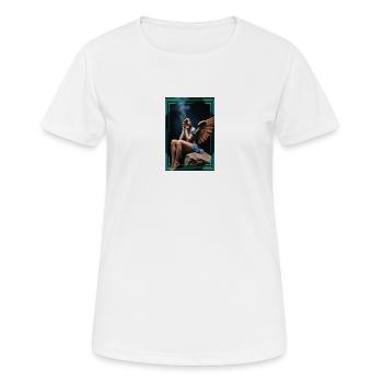 Headphone-Angel - Frauen T-Shirt atmungsaktiv - Weiß - Vorne - AI Model Female 172 dark (172cm)