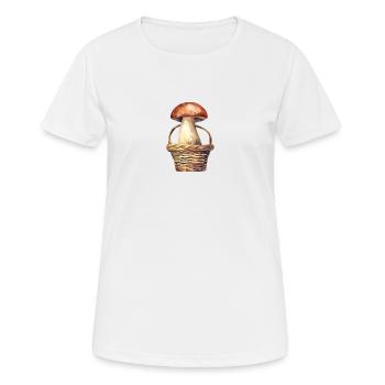 Large mushroom - Women's Breathable T-Shirt - white - Front - AI Model Female 172 dark (172cm)