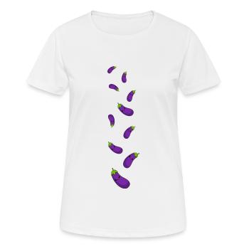 Aubergine Comic - Women's Breathable T-Shirt - white - Front - AI Model Female 172 dark (172cm)