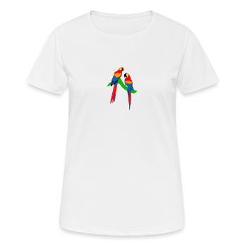 Perroquets - T-shirt respirant Femme - blanc - Devant - AI Model Female 172 dark (172cm)