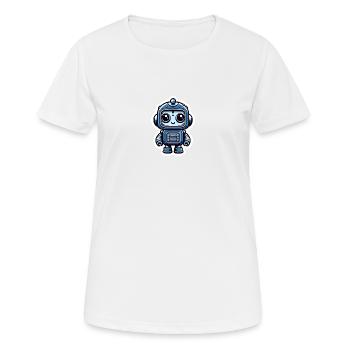 Blauer Roboter - Frauen T-Shirt atmungsaktiv - Weiß - Vorne - AI Model Female 172 dark (172cm)