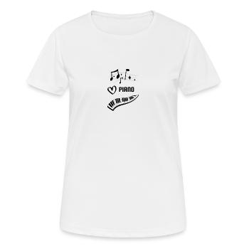 Ich liebe Klavier! - Frauen T-Shirt atmungsaktiv - Weiß - Vorne - AI Model Female 172 dark (172cm)