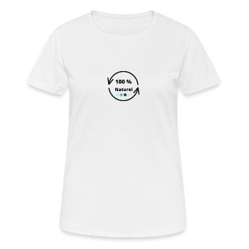 Sticker 100 % natural - T-shirt respirant Femme - blanc - Devant - AI Model Female 172 dark (172cm)
