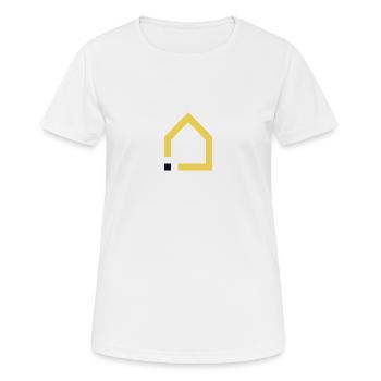 Icone : Smart FLAT (Or & Carré noir/ Transparent) - T-shirt respirant Femme - blanc - Devant - AI Model Female 172 dark (172cm)